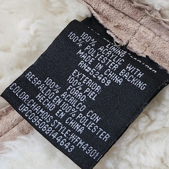 Vtg Y2K shearling penny lane leather suede overcoat large retro 70s hippie cozy - Picture 5 of 11